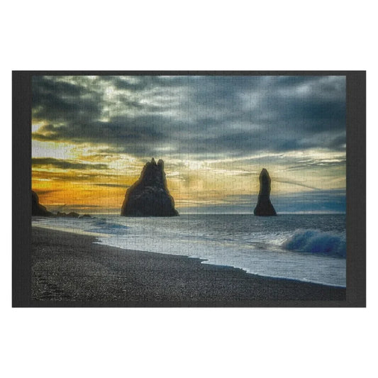 Sunset at the Black Sand Beach Jigsaw Puzzle